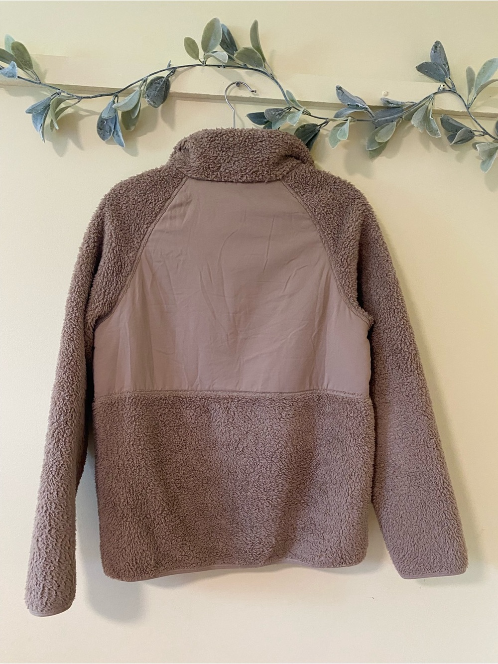 girlfriend collective Taupe Sherpa Half-Zip Pullover Jacket - Picture 7 of 7